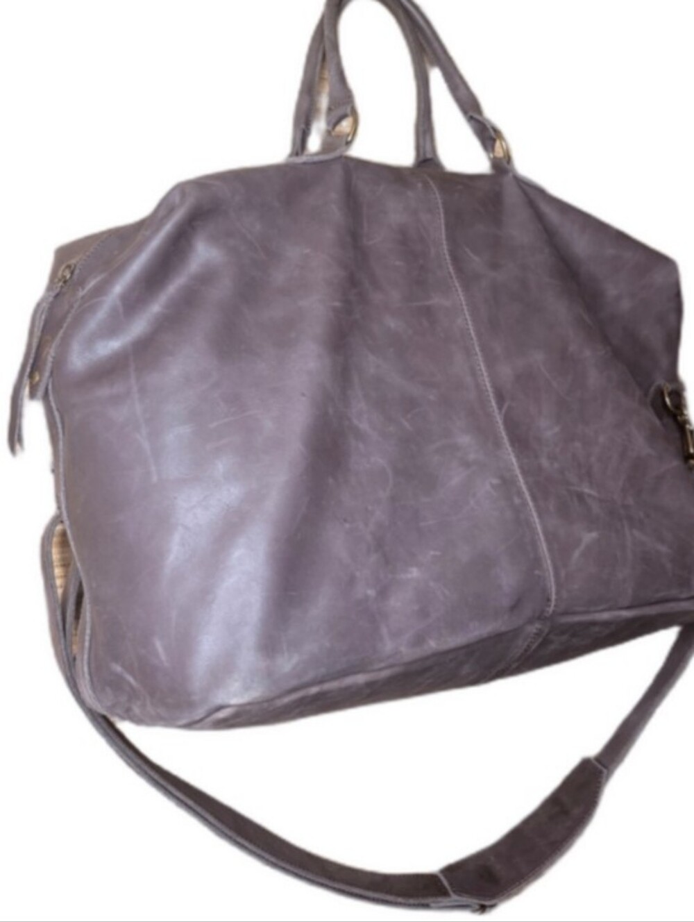 Able Brown Leather Logo Patch Tote - Picture 6 of 16